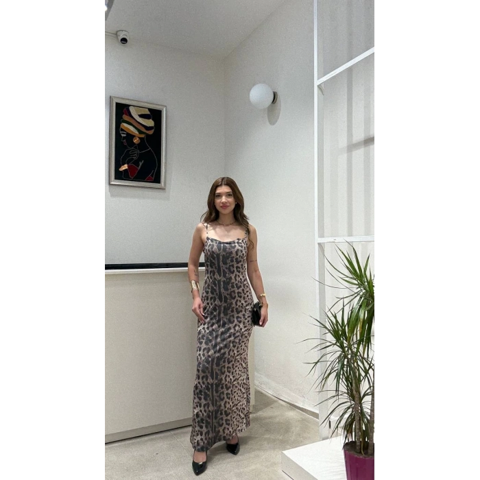 DESENLİ ASKILI ELBİSE