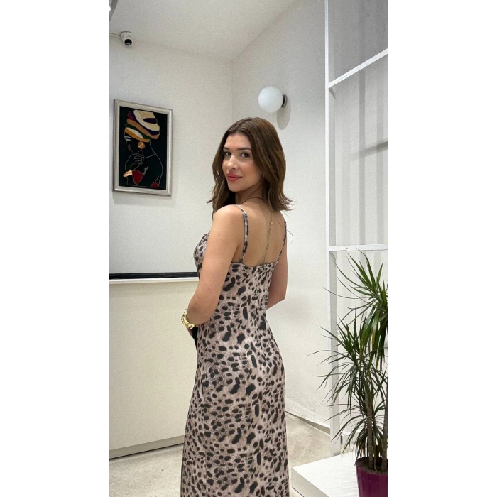 DESENLİ ASKILI ELBİSE