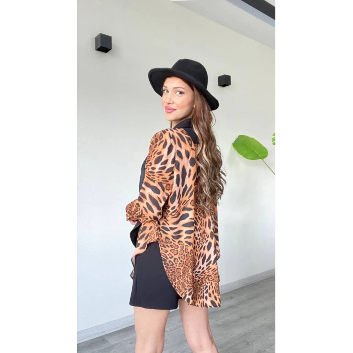 DESENLİ ÖNDEN BAĞLAMALI CEKET