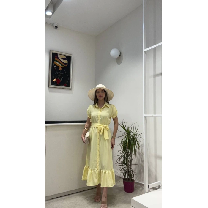 FIRFIR DETAYLI UZUN ELBİSE