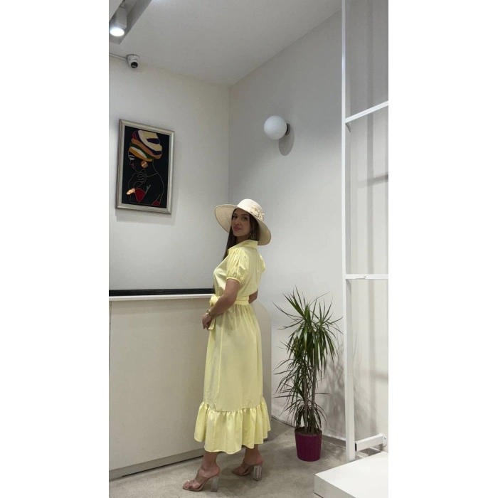 FIRFIR DETAYLI UZUN ELBİSE