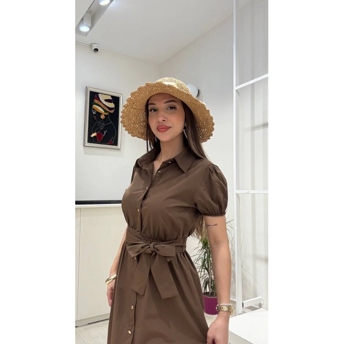 FIRFIR DETAYLI UZUN ELBİSE