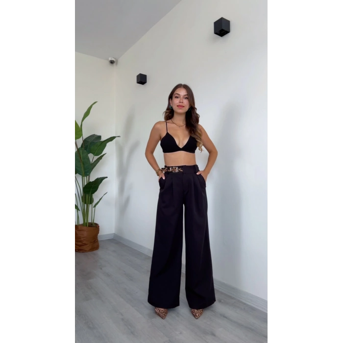 YARIM KEMERLİ PALAZZO PANTOLON