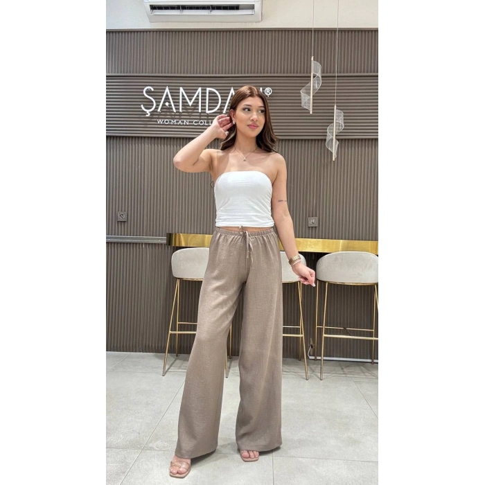 KETEN BELİ LASTİKLİ PANTOLON