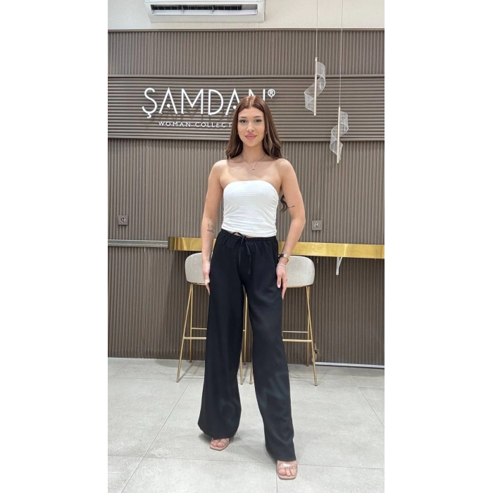 KETEN BELİ LASTİKLİ PANTOLON