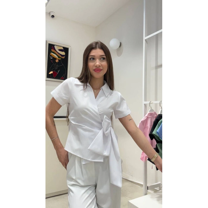 KISA KOLLU BAĞLAMALI GÖMLEK