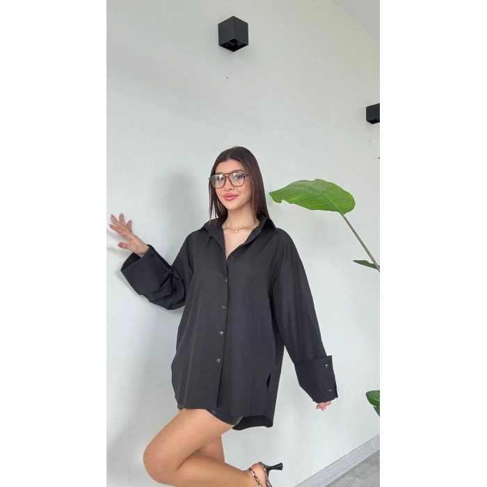 OVERSİZE KOL DETAYLI GÖMLEK