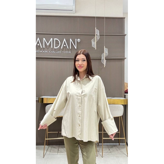 OVERSİZE KOL DETAYLI GÖMLEK