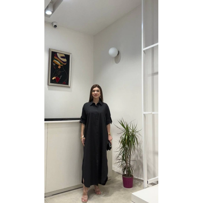 UZUN POPLİN ELBİSE