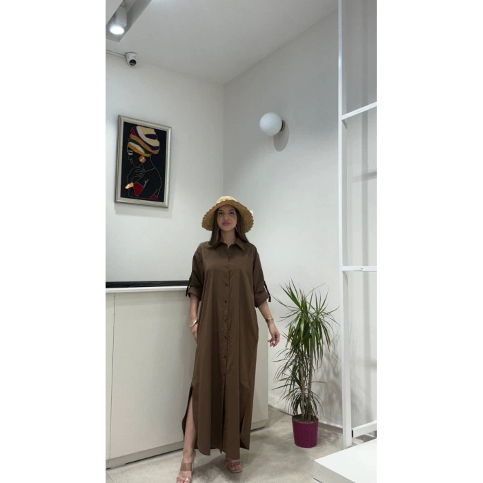 UZUN POPLİN ELBİSE