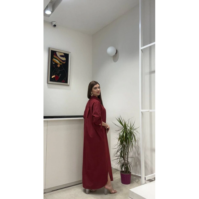 UZUN POPLİN ELBİSE