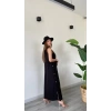 DÜĞME DETAYLI UZUN ELBİSE