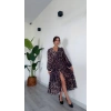 FIRFIRLI YIRTMAÇ DETAYLI MİDİ ELBİSE