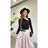 YIRTMAÇLI KEMER DETAY MİDİ ETEK