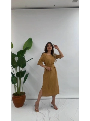 BASİC KEMERLİ ELBİSE