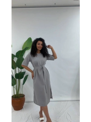 BASİC KEMERLİ ELBİSE