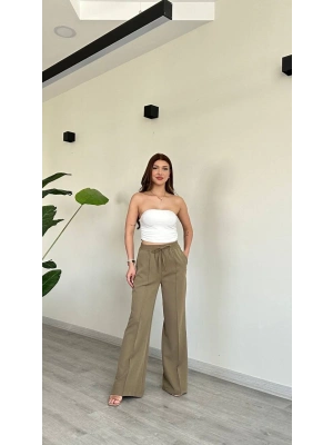 BELİ LASTİKLİ PALAZZO PANTOLON