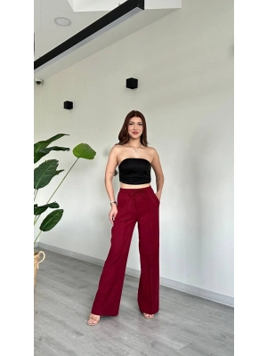 BELİ LASTİKLİ PALAZZO PANTOLON