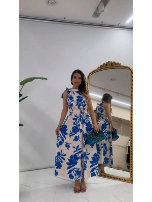 BOYUNDAN BAĞLAMALI ELBİSE