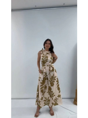 BOYUNDAN BAĞLAMALI ELBİSE