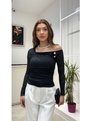 DANTEL OMUZ DETAYLI BLUZ