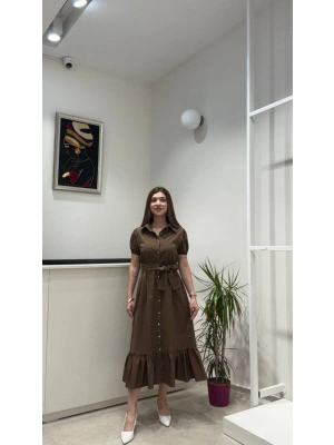 FIRFIR DETAYLI UZUN ELBİSE