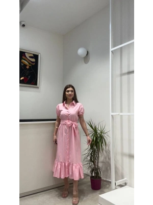 FIRFIR DETAYLI UZUN ELBİSE