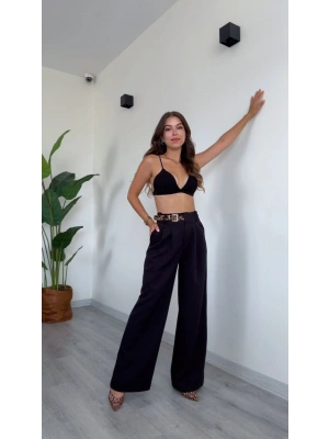 YARIM KEMERLİ PALAZZO PANTOLON