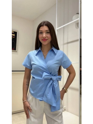 KISA KOLLU BAĞLAMALI GÖMLEK