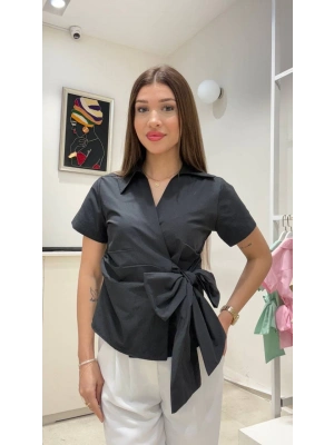 KISA KOLLU BAĞLAMALI GÖMLEK