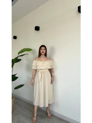 MADONNA FIRFIR YAKALI ELBİSE