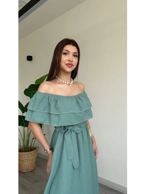 MADONNA FIRFIR YAKALI ELBİSE