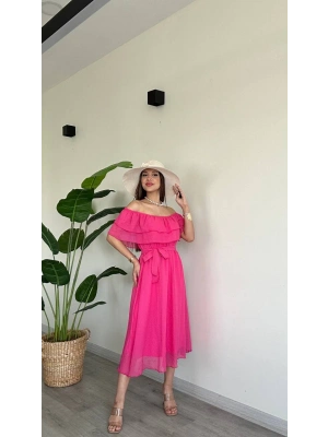 MADONNA FIRFIR YAKALI ELBİSE