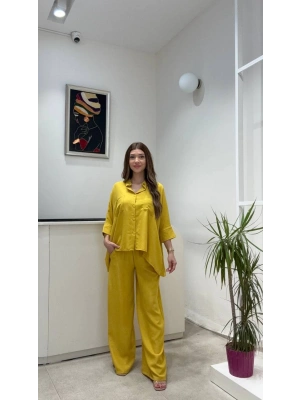 OVERSİZE KETEN GÖMLEK TAKIM