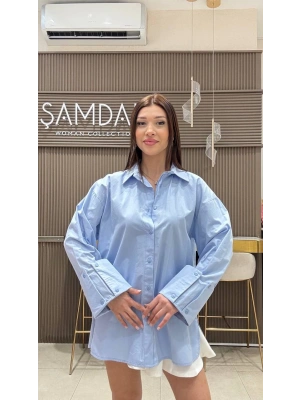 OVERSİZE KOL DETAYLI GÖMLEK