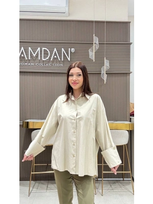 OVERSİZE KOL DETAYLI GÖMLEK