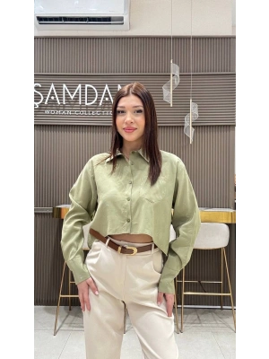 ÜSTÜ TAŞ DETAYLI KISA GÖMLEK