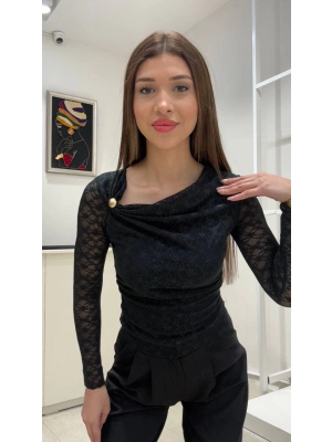 UZUN KOLLU DANTEL BLUZ