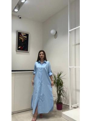 UZUN POPLİN ELBİSE