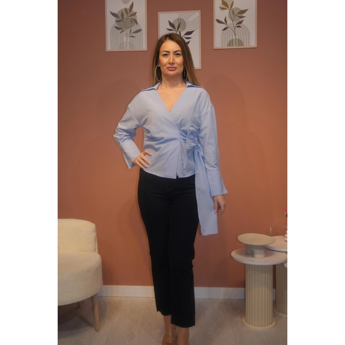 KURUVAZE BAĞLAMALI GÖMLEK BLUZ