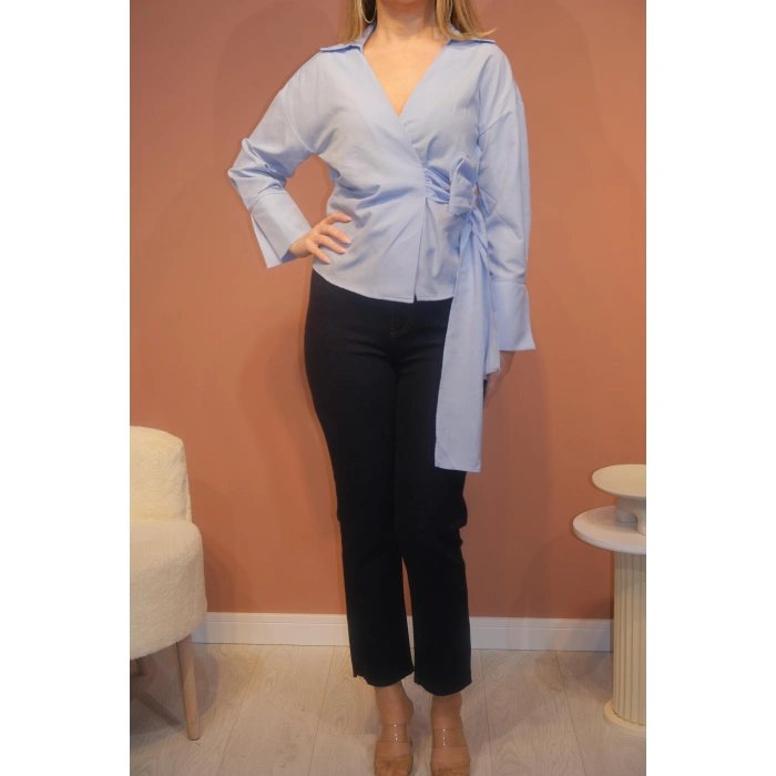 KURUVAZE BAĞLAMALI GÖMLEK BLUZ