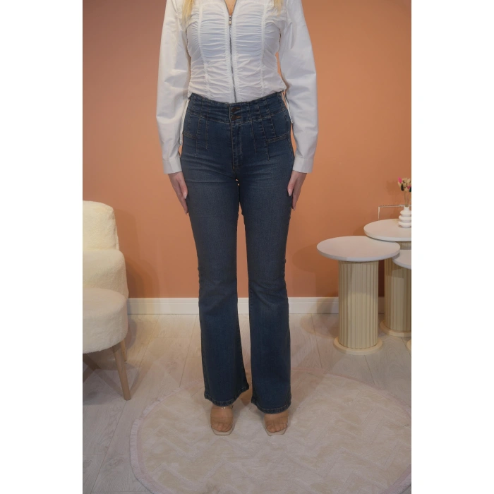 PENSLİ İSPANYOL KOT PANTOLON