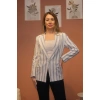 BLAZER KETEN MAVİ ÇİZGİLİ CEKET