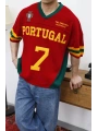 Portugal Nakışlı Oversize Triko T-Shirt