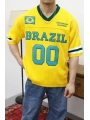 Brazil Nakışlı Oversize Triko T-Shirt