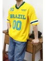 Brazil Nakışlı Oversize Triko T-Shirt
