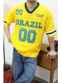 Brazil Nakışlı Oversize Triko T-Shirt