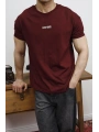 OVERSİZE LES NOİSE BASKI BORDO KOLLAR DAR KESİM T-SHİRT
