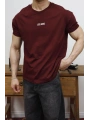 OVERSİZE LES NOİSE BASKI BORDO KOLLAR DAR KESİM T-SHİRT