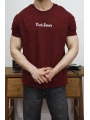 OVERSİZE DARK FUTURE BASKI BORDO KOLLAR DAR KESİM T-SHİRT